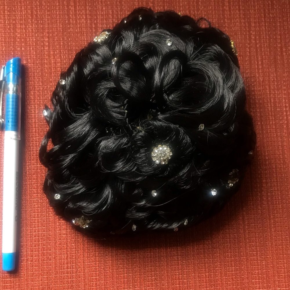 Bun with rhinestones